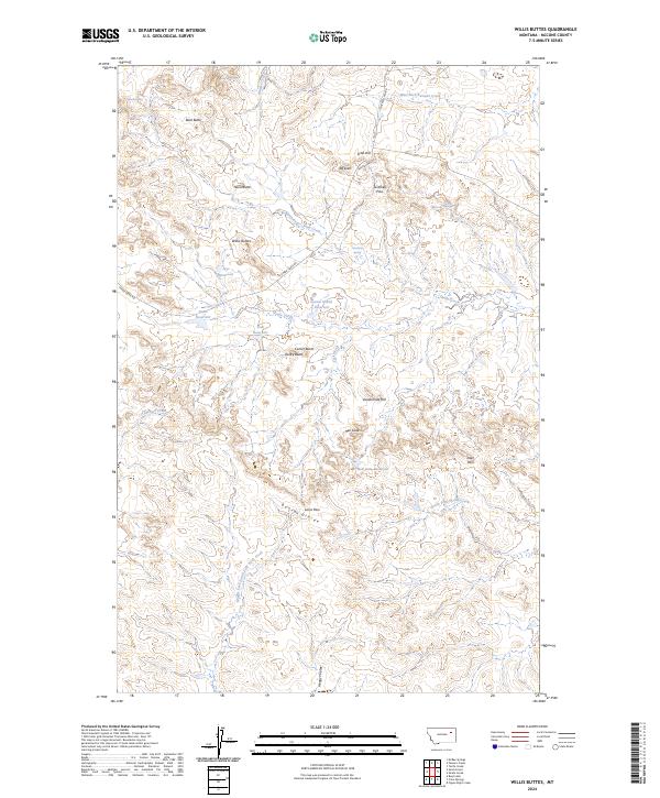 US Topo 7.5-minute map for Willis Buttes MT