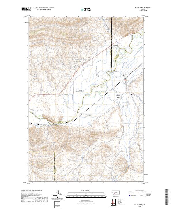 US Topo 7.5-minute map for Willow Creek MT