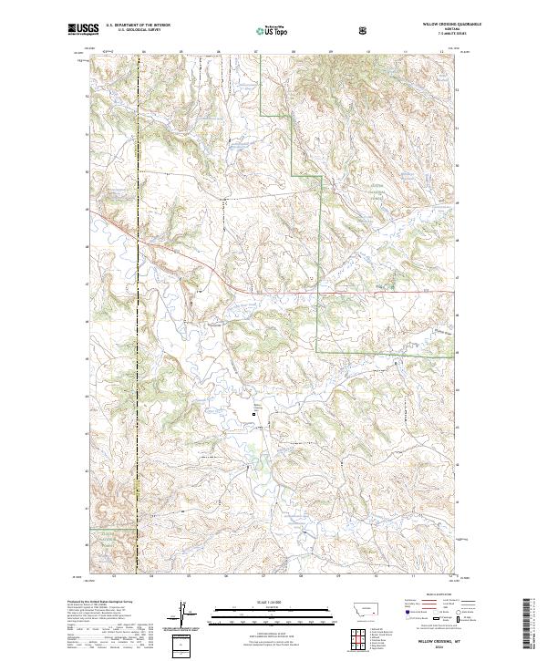 US Topo 7.5-minute map for Willow Crossing MT