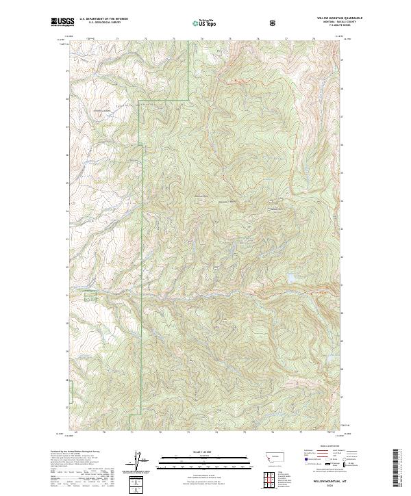 US Topo 7.5-minute map for Willow Mountain MT