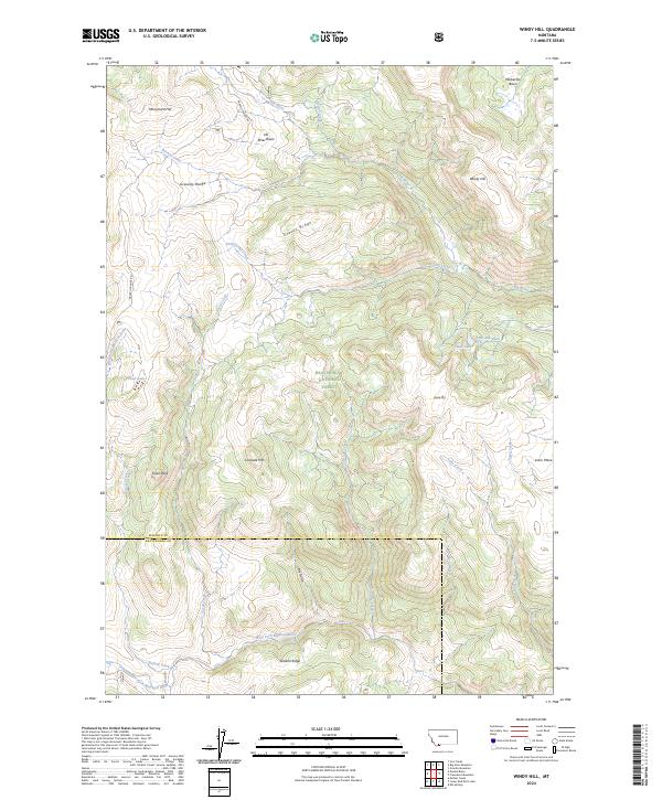 US Topo 7.5-minute map for Windy Hill MT
