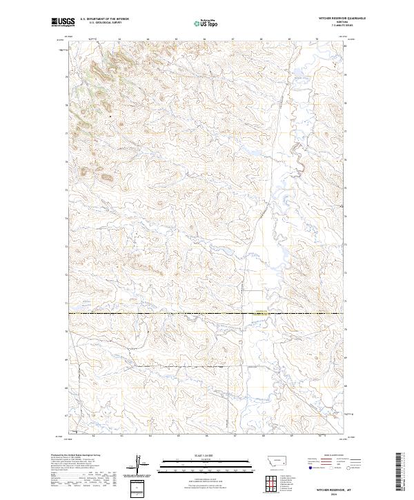 US Topo 7.5-minute map for Witcher Reservoir MT