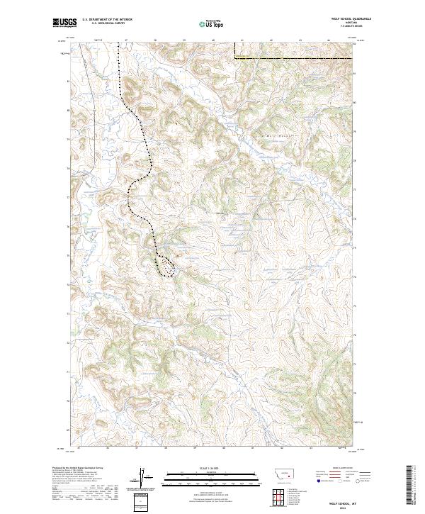 US Topo 7.5-minute map for Wolf School MT