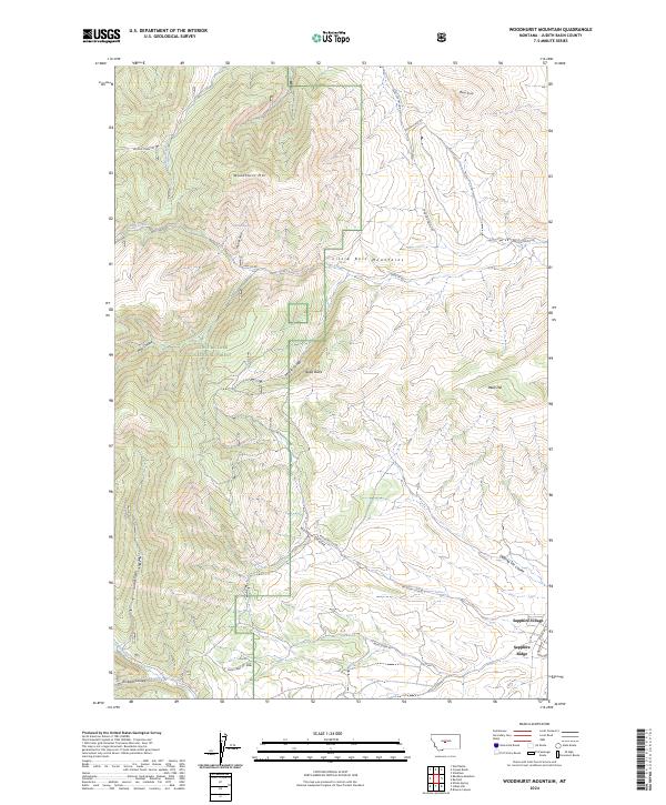 US Topo 7.5-minute map for Woodhurst Mountain MT