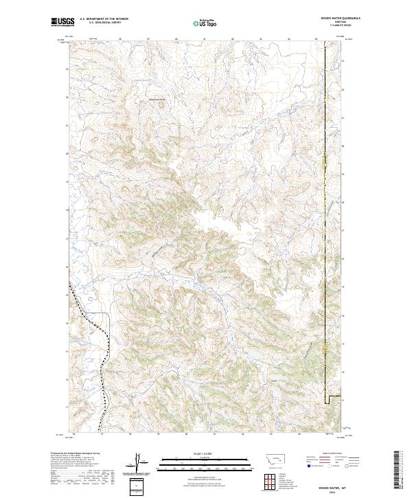 US Topo 7.5-minute map for Woods Water MT