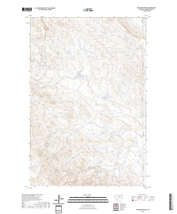 US Topo 7.5-minute map for Yablonski Ranch MT