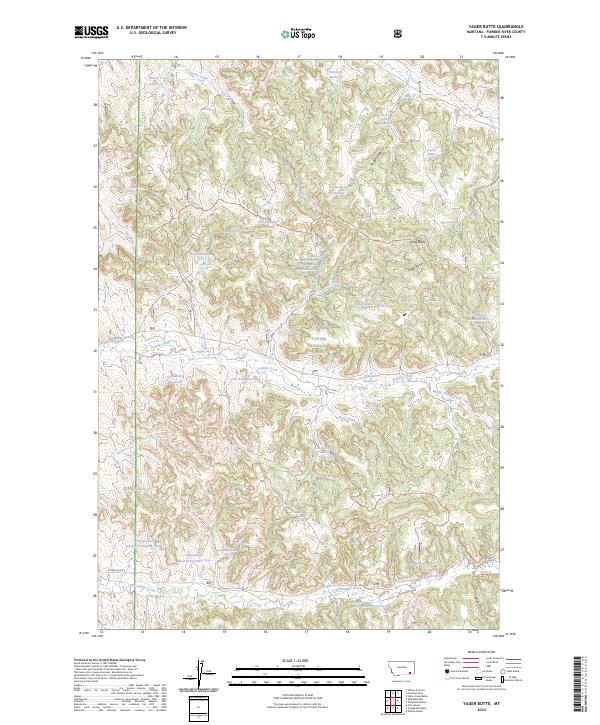 US Topo 7.5-minute map for Yager Butte MT