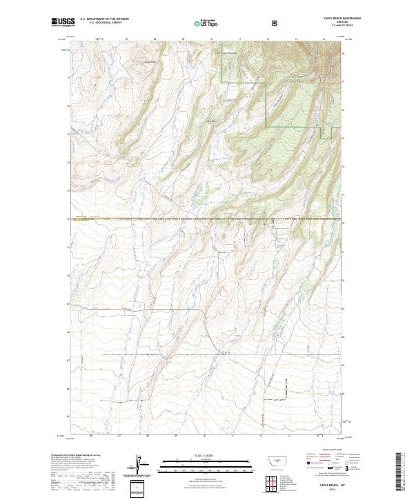 US Topo 7.5-minute map for Yaple Bench MT