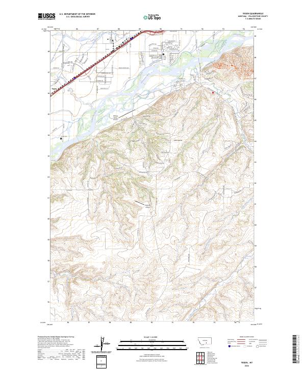 US Topo 7.5-minute map for Yegen MT