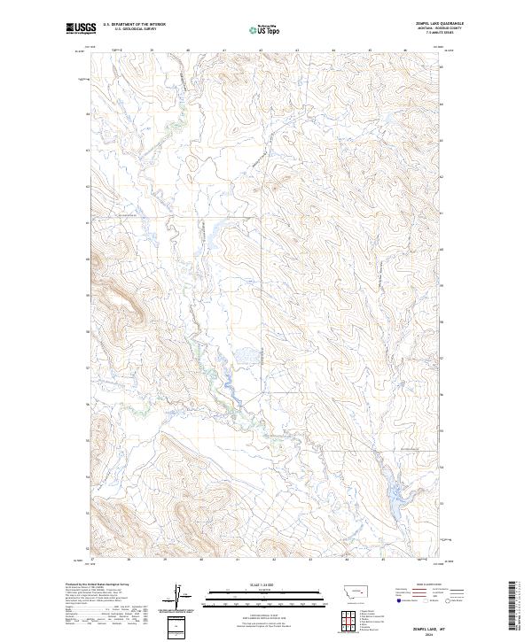 US Topo 7.5-minute map for Zempel Lake MT