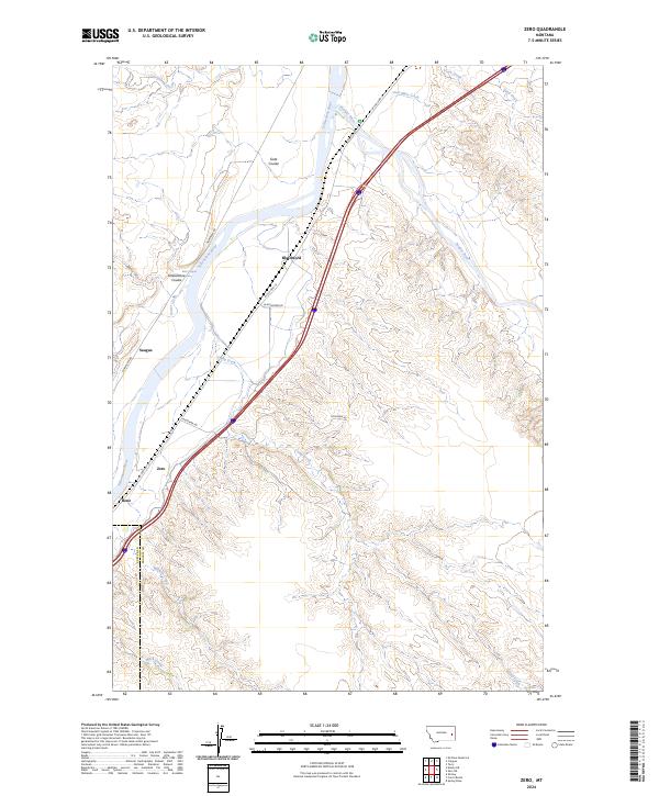 US Topo 7.5-minute map for Zero MT