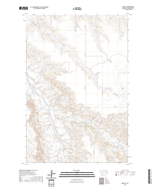 US Topo 7.5-minute map for Zero NE MT