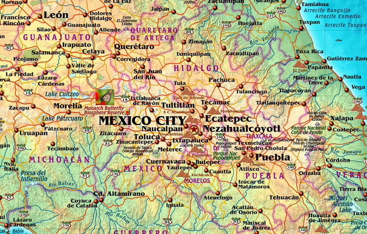 Decorative Wall Map of Mexico