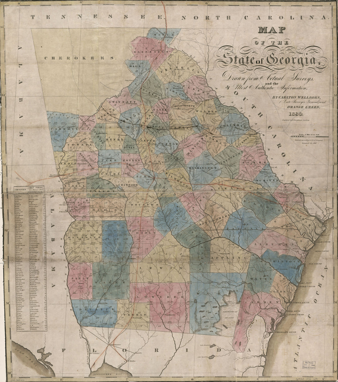 Map of the state of Georgia