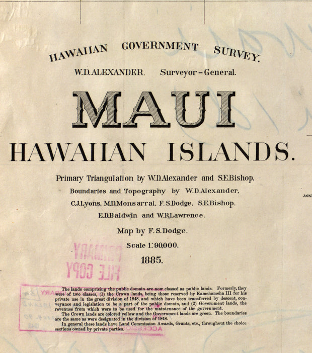 Maui, Hawaiian Islands, 1885