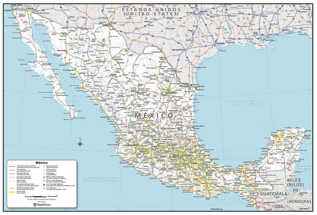 Mexico Political Wall Map