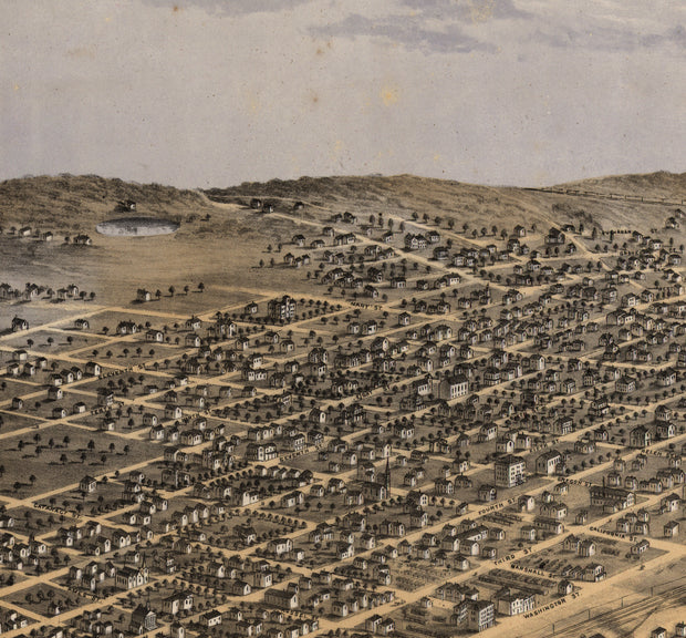 Bird's Eye View of Minneapolis and Saint Anthony, Minnesota, 1867