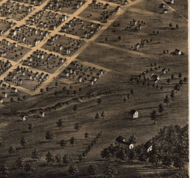 Bird's Eye View of Minneapolis and Saint Anthony, Minnesota, 1867