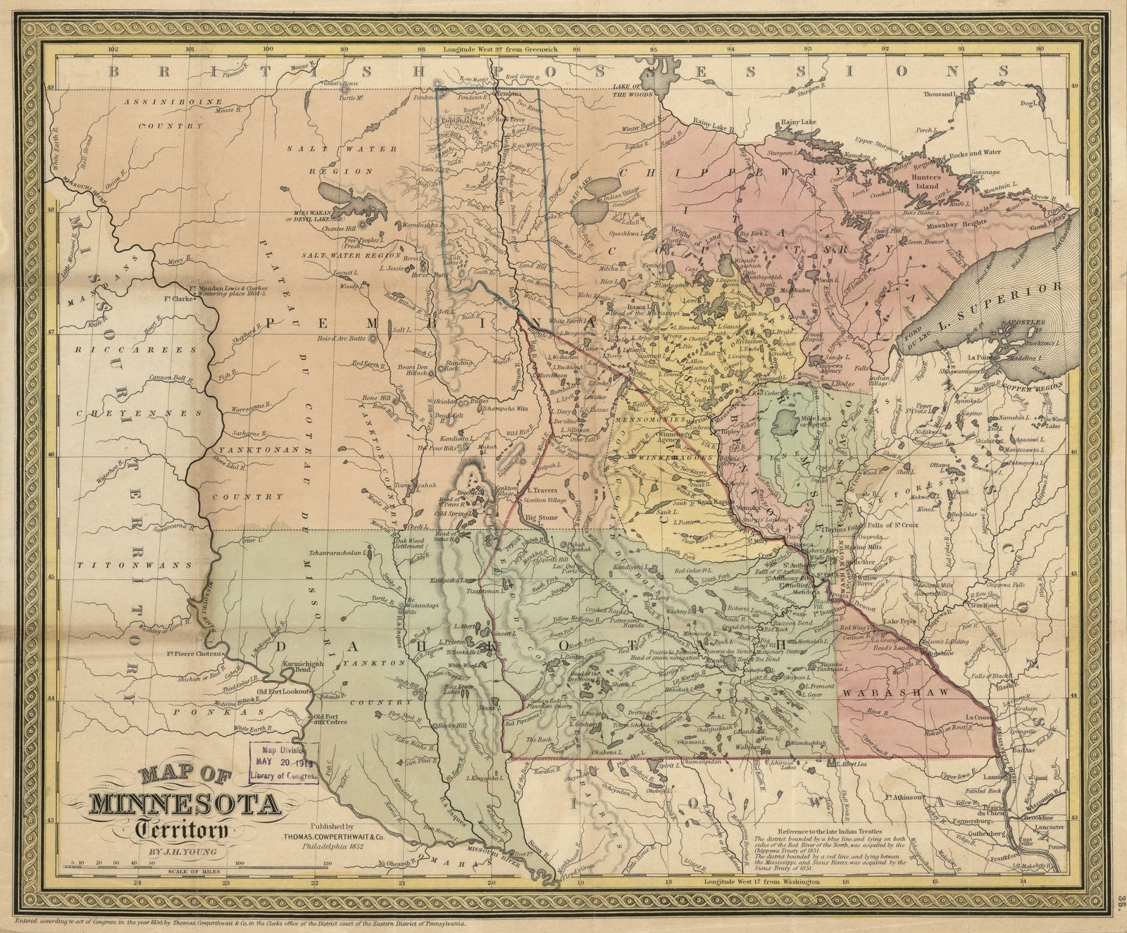 Map of Minnesota Territory, 1852