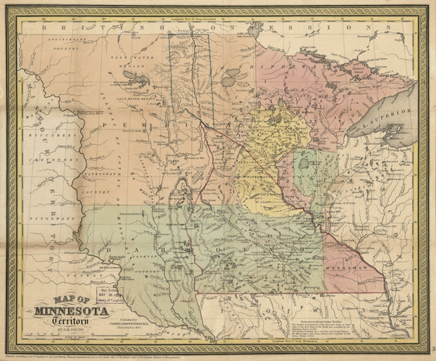 Map of Minnesota Territory, 1852