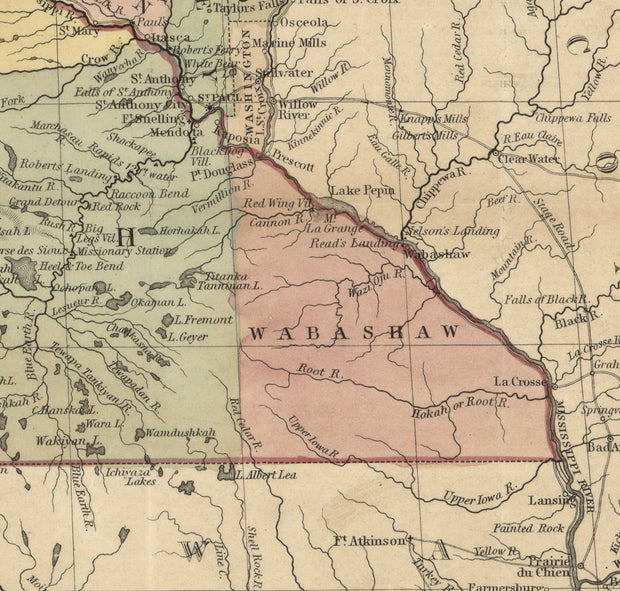 Map of Minnesota Territory, 1852
