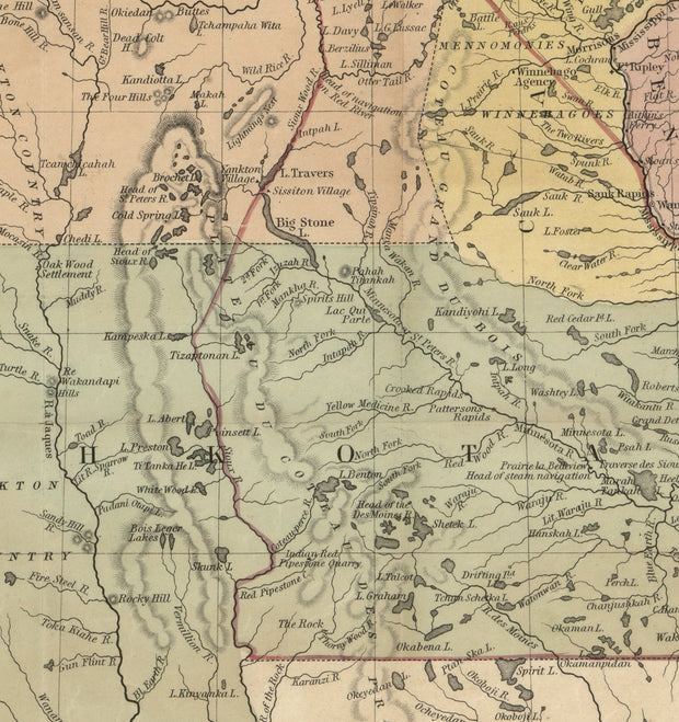 Map of Minnesota Territory, 1852