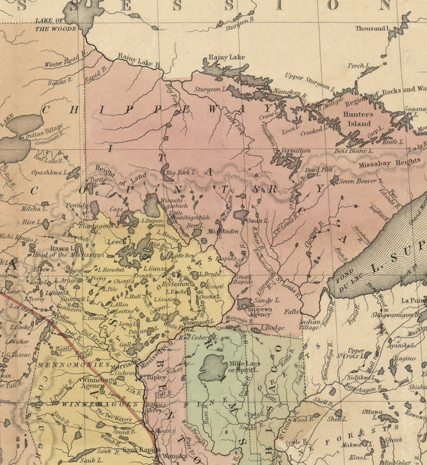 Map of Minnesota Territory, 1852