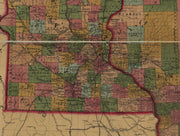 Railroad and Post Office Map of Minnesota and Wisconsin, 1871