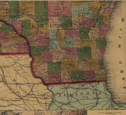 Railroad and Post Office Map of Minnesota and Wisconsin, 1871