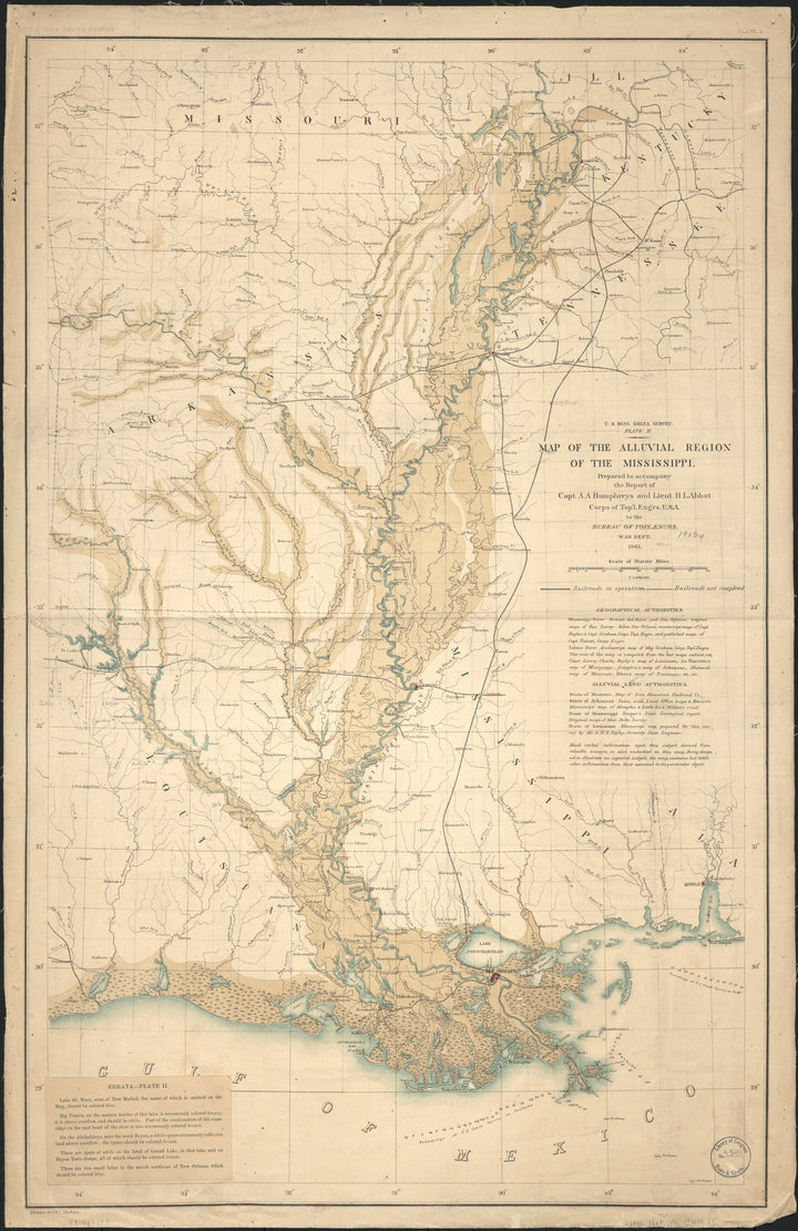 Map of the Alluvial Region of the Mississippi, 1861