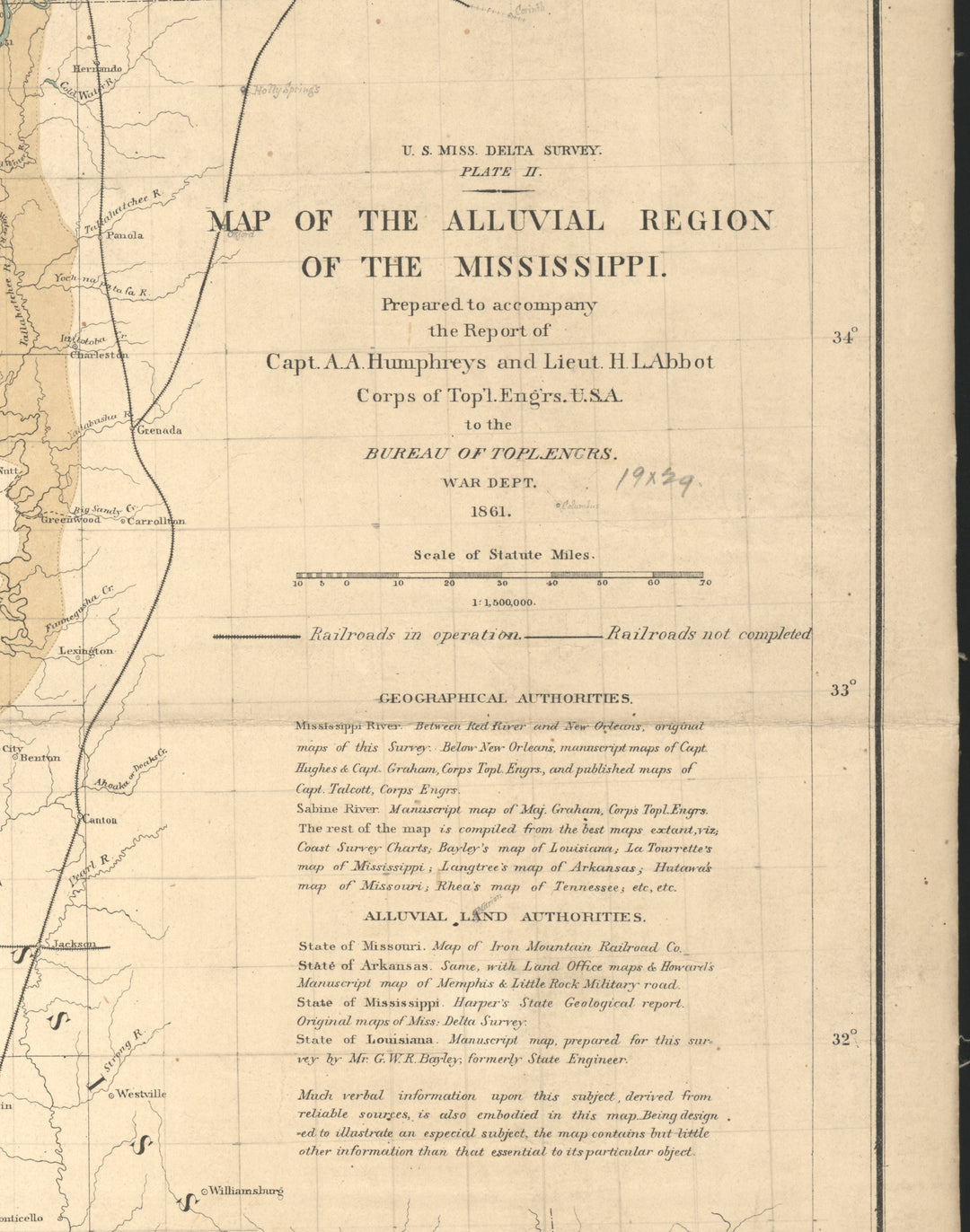 Map of the Alluvial Region of the Mississippi, 1861