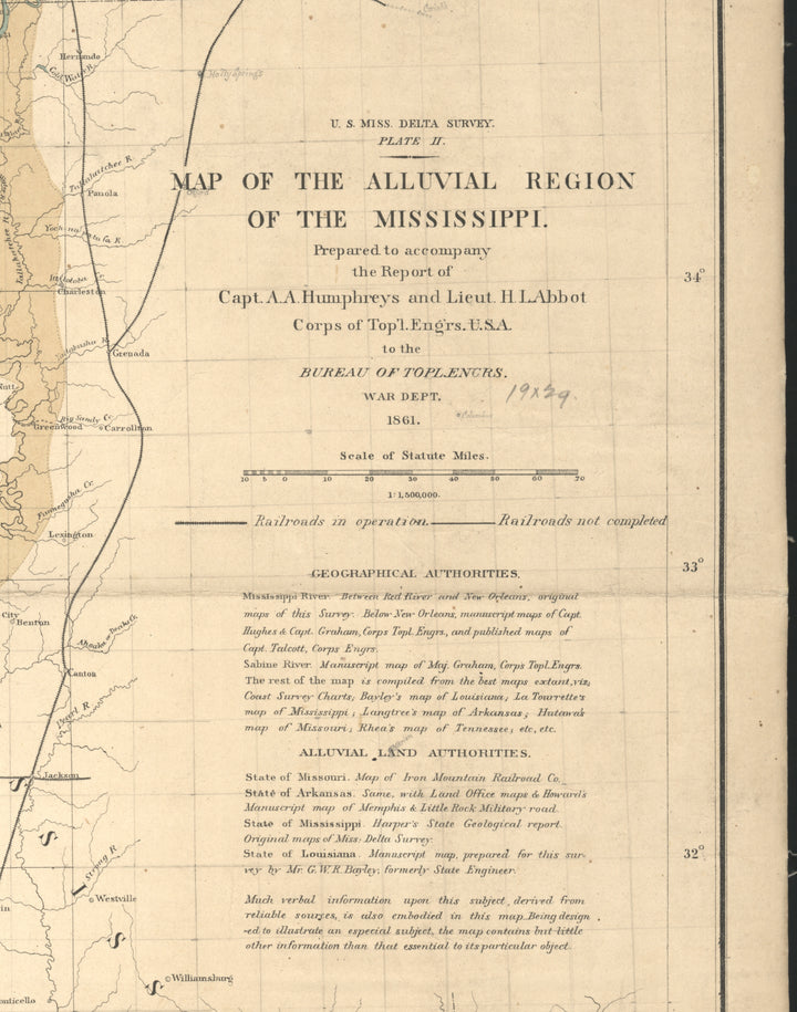 Map of the Alluvial Region of the Mississippi, 1861