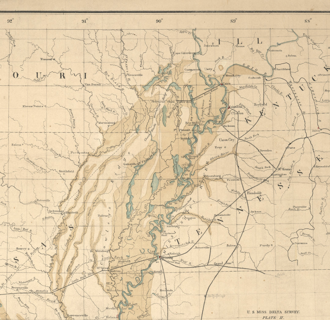 Map of the Alluvial Region of the Mississippi, 1861
