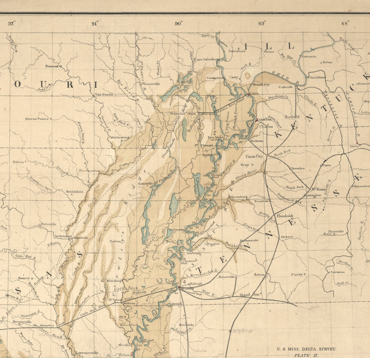 Map of the Alluvial Region of the Mississippi, 1861