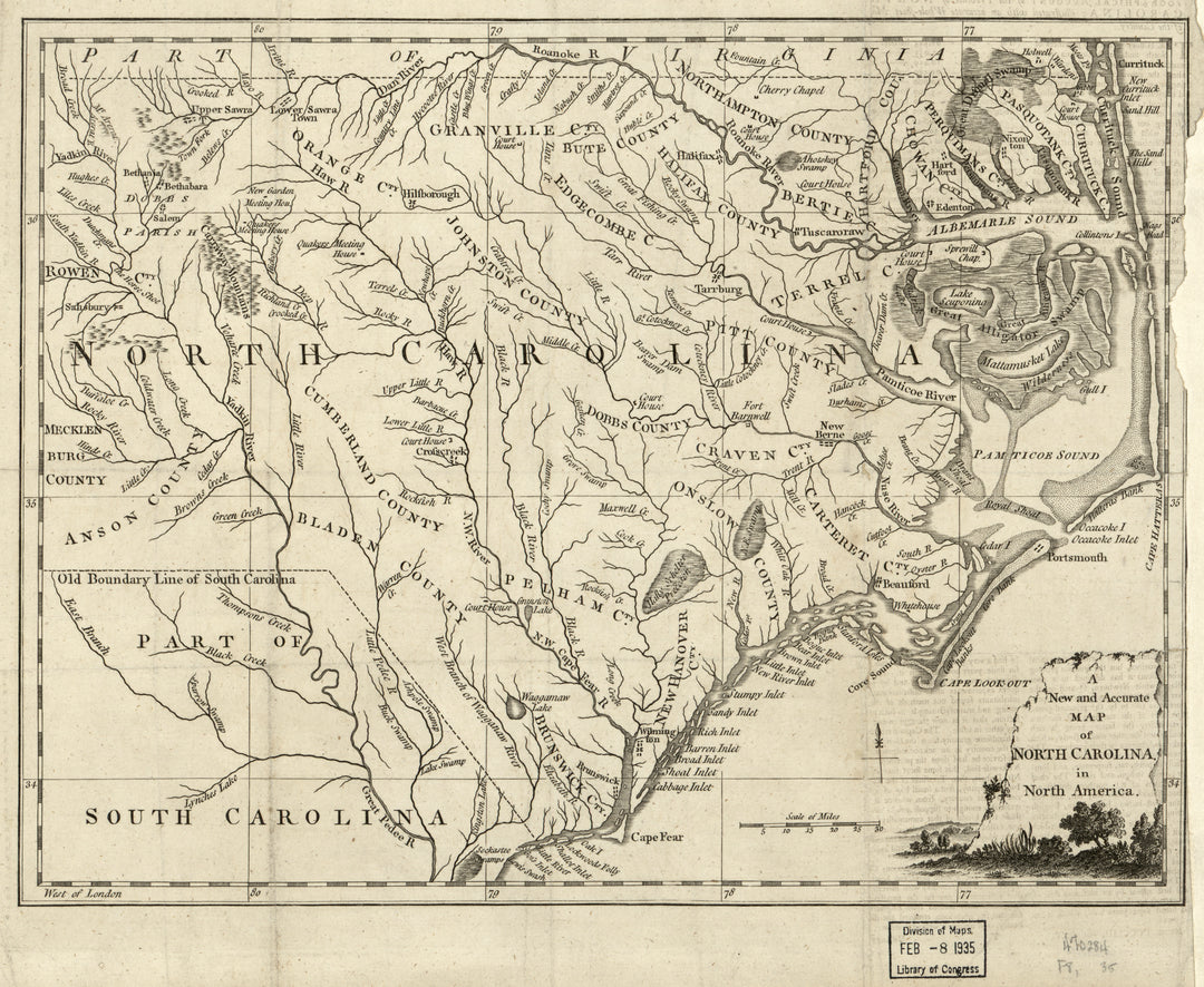 A New and Accurate Map of North Carolina in North America, 1779
