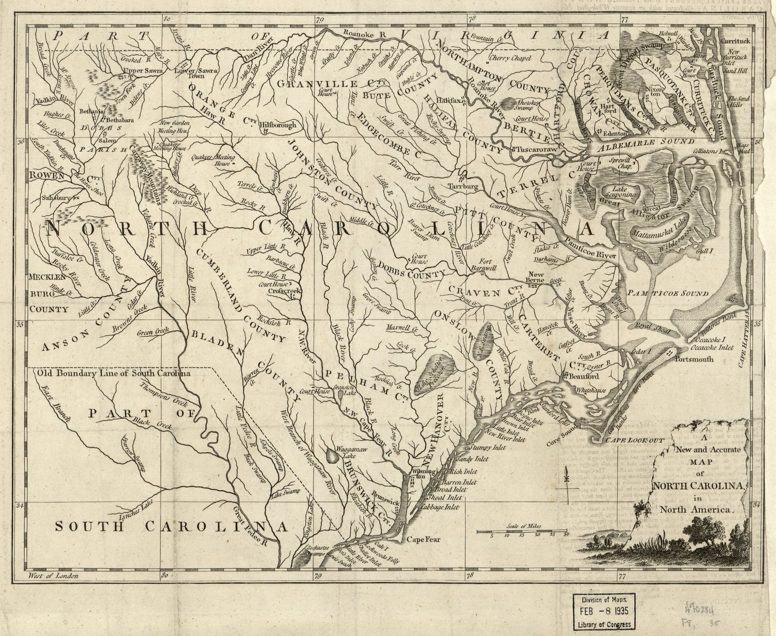 A New and Accurate Map of North Carolina in North America, 1779