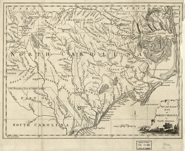 A New and Accurate Map of North Carolina in North America, 1779