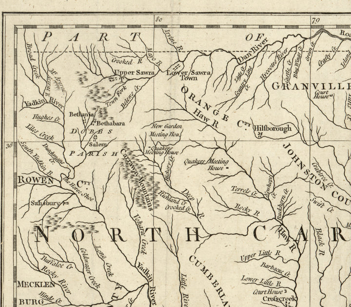 A New and Accurate Map of North Carolina in North America, 1779
