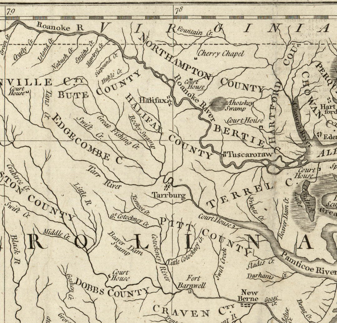 A New and Accurate Map of North Carolina in North America, 1779