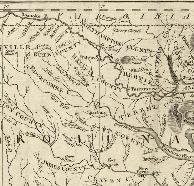 A New and Accurate Map of North Carolina in North America, 1779