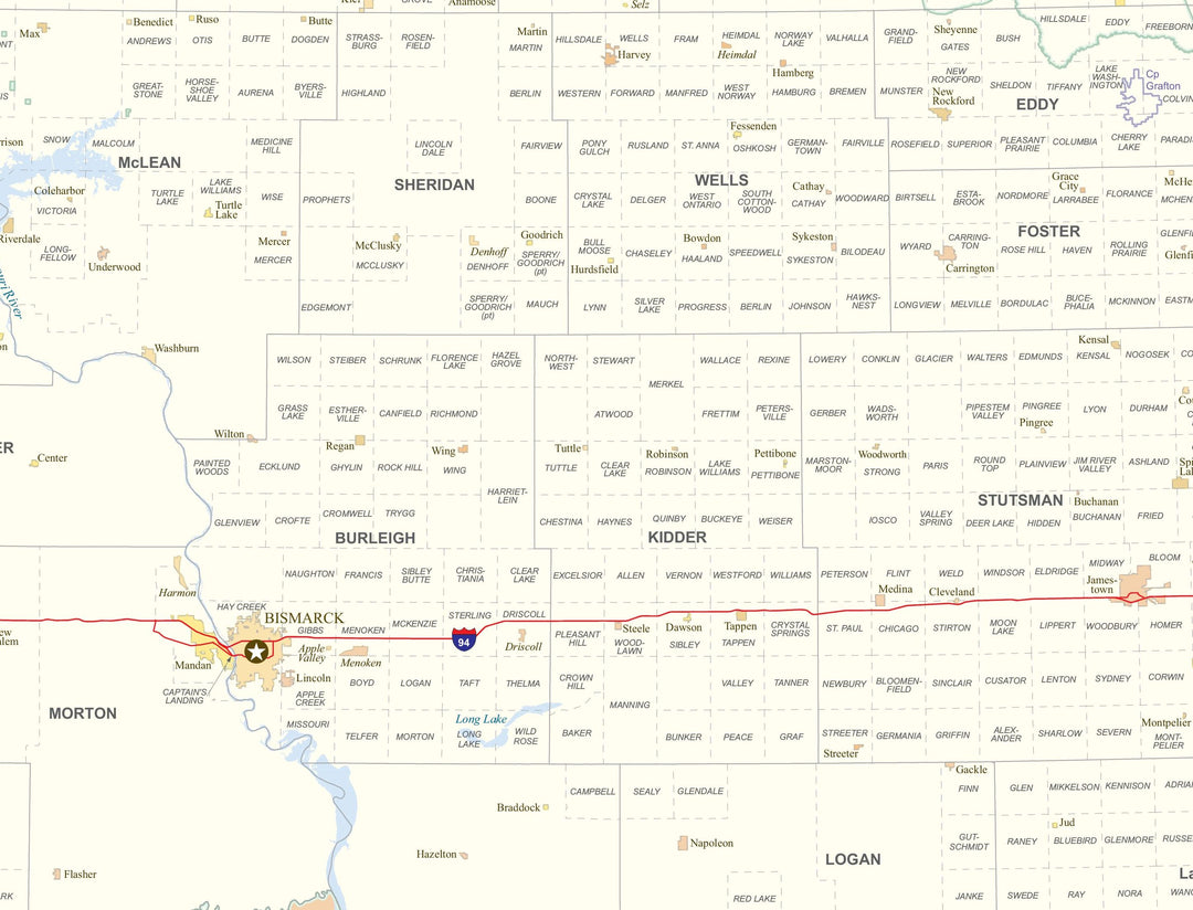 North Dakota Congressional District Wall Map