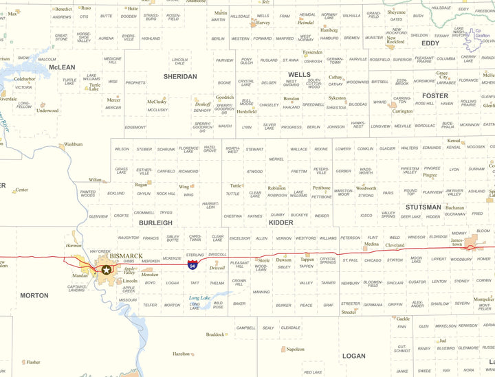 North Dakota Congressional District Wall Map