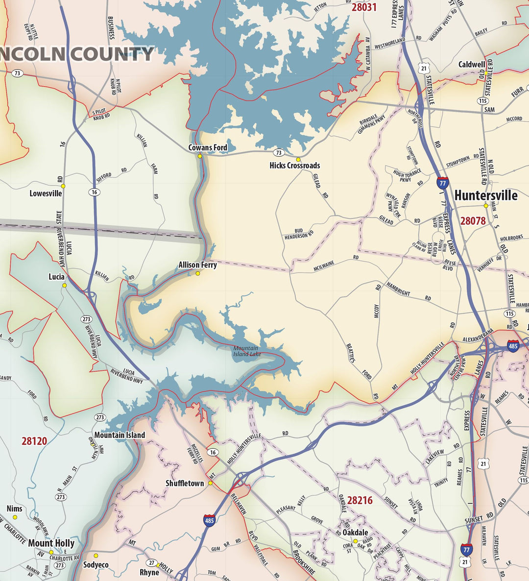 Charlotte Area Zip Code Map