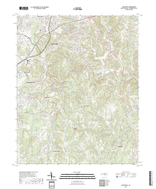 US Topo 7.5-minute map for Concord SE NC