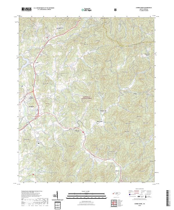 US Topo 7.5-minute map for Corbin Knob NC