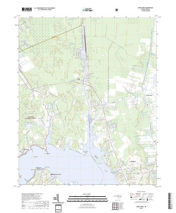 US Topo 7.5-minute map for Core Creek NC