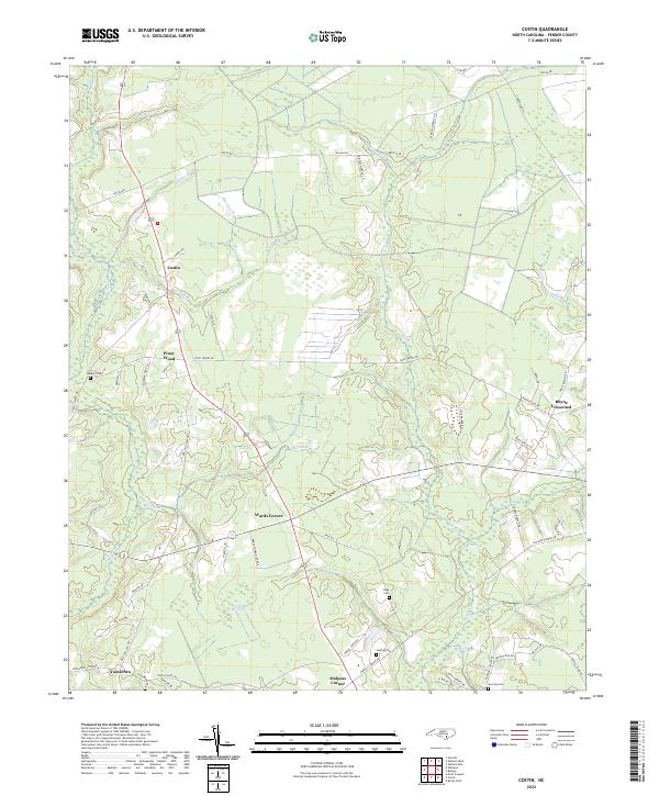 US Topo 7.5-minute map for Costin NC