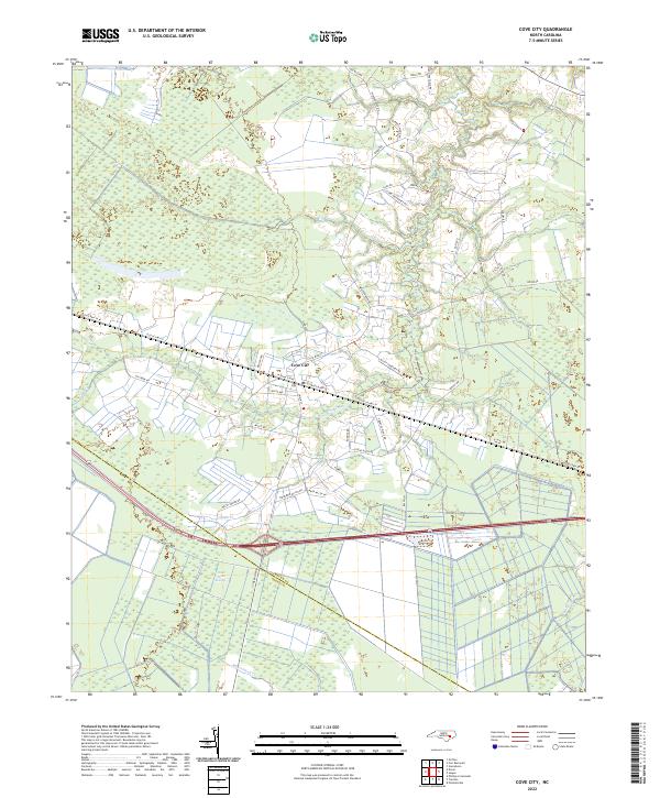 US Topo 7.5-minute map for Cove City NC