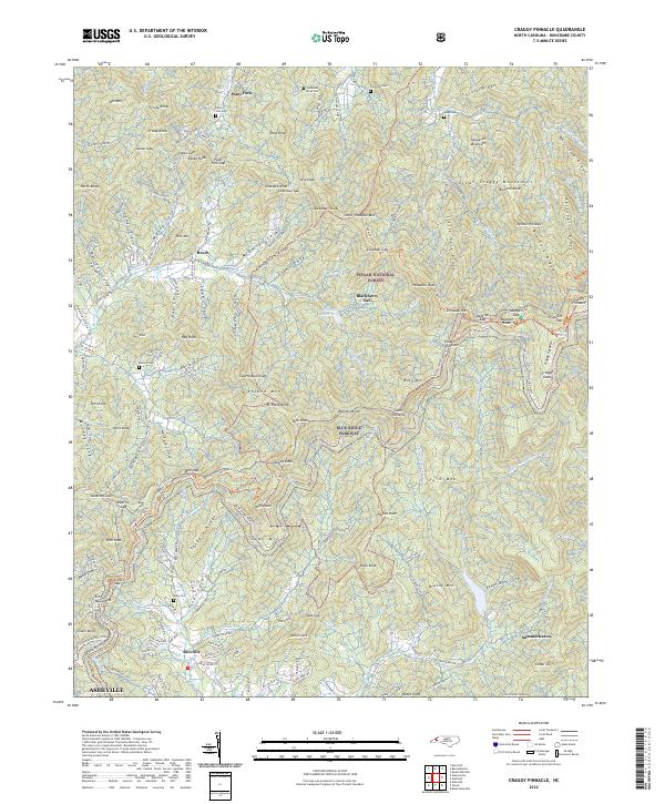 US Topo 7.5-minute map for Craggy Pinnacle NC
