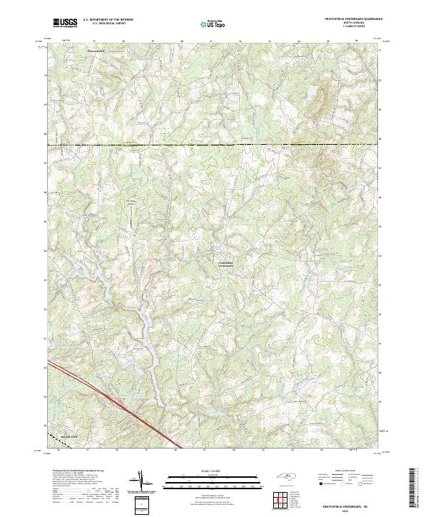 US Topo 7.5-minute map for Crutchfield Crossroads NC